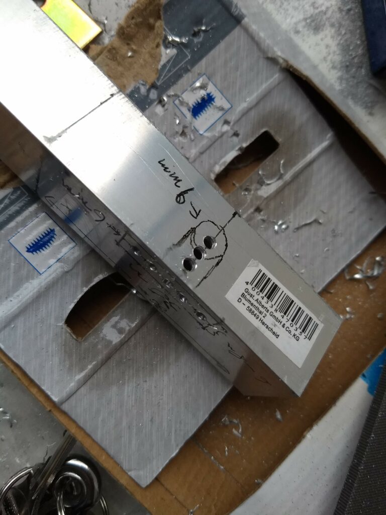 Drilling the mounting bracket